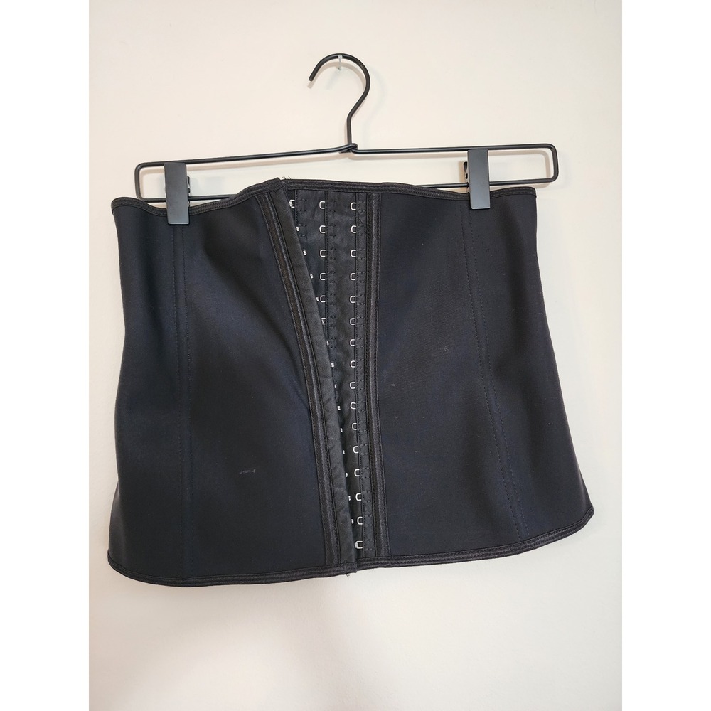 Odoland Latex Waist Trainer Shaper Corset Medium M 9 Steel Bone Black Girdle